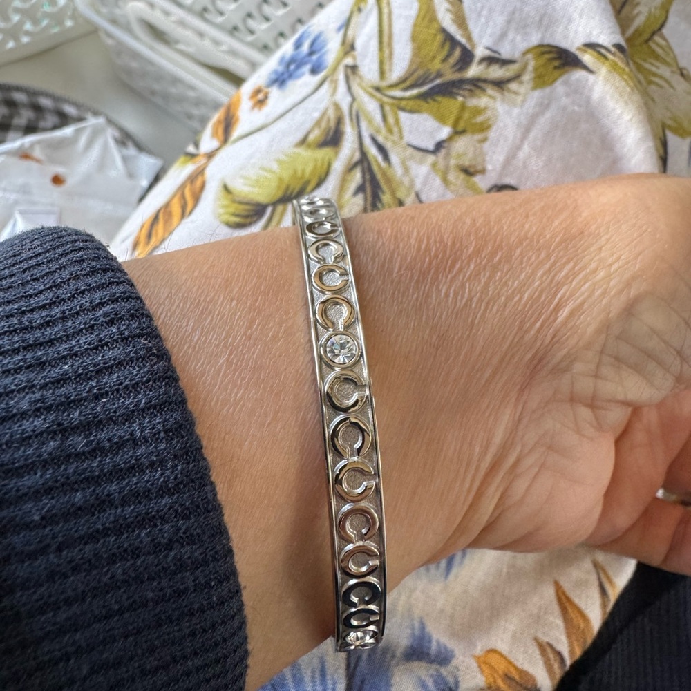 Coach Silver Filigree Bangle Bracelet